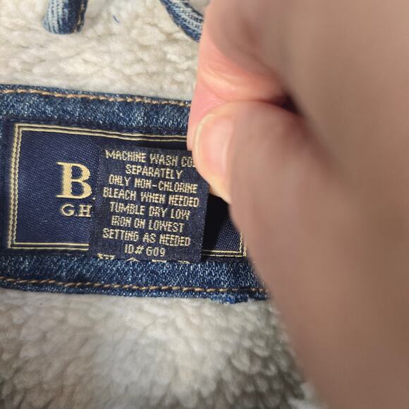 GH Bass Denim Trucker Jacket Men's XL Blue Sherpa Lined Classic Outdoors Vintage - Picture 5 of 10